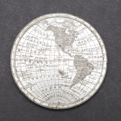 463 - AN EARLY 19TH CENTURY CARTOGRAPHY MEDAL OF THE EASTERN AND WESTERN HEMISPHERES, CIRCA 1820. Unsigned... 