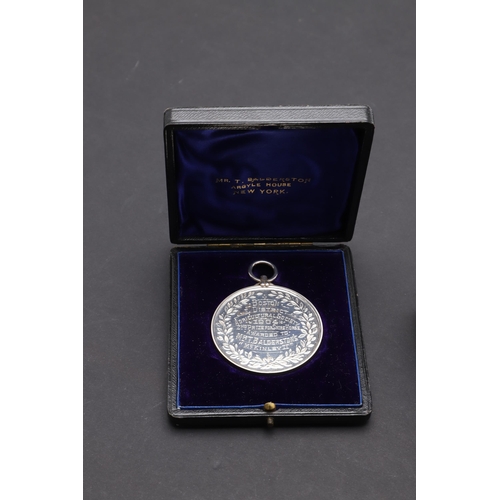 470 - TWO AGRICULTURAL AWARD MEDALS BY THOMAS OTTLEY. An agricultural award medal with a standing shire ho... 