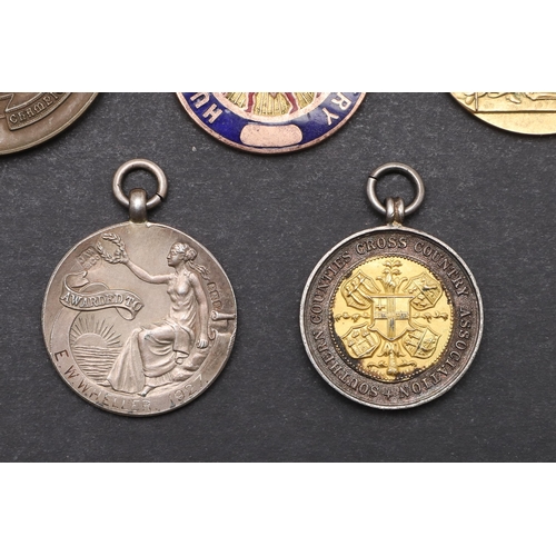 472 - A COLLECTION OF GOLD AND SILVER SPORTING MEDALS TO INCLUDE A 1920'S OLYMPIC TRIALS MEDAL. A London A... 