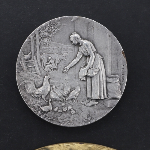 474 - AN HISTORIC MEDAL COMMEMORATING THE BIRTH OF KAISER WILHELM II, AND THREE OTHERS. A bronze medal cel... 