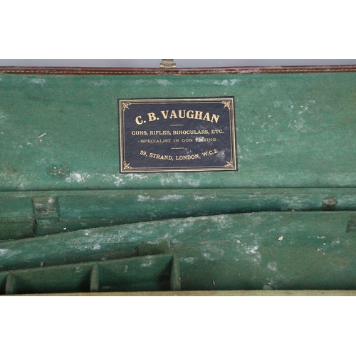 52 - A LEATHER SHOTGUN CASE AND OTHER GUN CASES. A leather shotgun case with fitted interior, twin straps... 