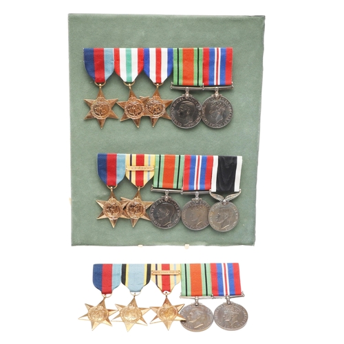 555 - THREE BARS OF SECOND WORLD WAR MEDALS TO INCLUDE A NEW ZEALAND WAR SERVICE GROUP. A group of five co... 