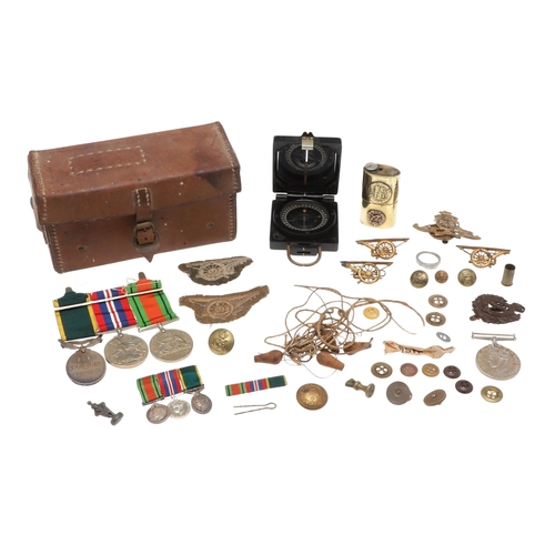 563 - A SECOND WORLD WAR TERRITORIAL TRIO, MINIATURES AND SUPPORTING ITEMS. A Second World War Trio compri... 