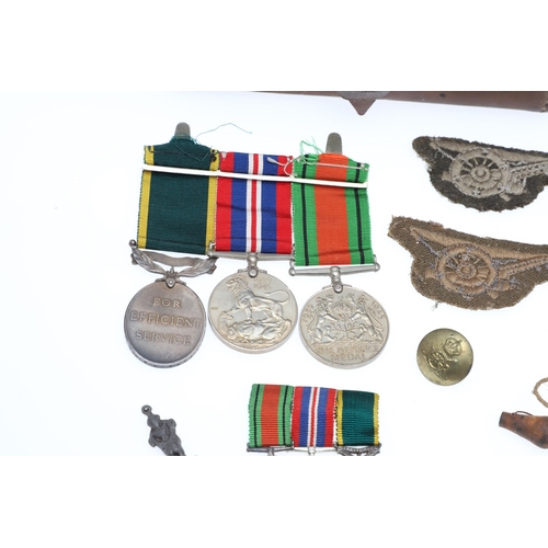 563 - A SECOND WORLD WAR TERRITORIAL TRIO, MINIATURES AND SUPPORTING ITEMS. A Second World War Trio compri... 