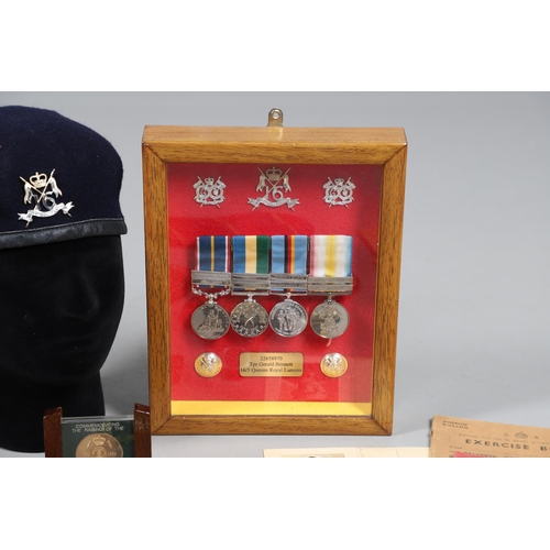 566 - A COLLECTION OF UNOFFICIAL MEDALS TO A NATIONAL SERVICE MAN WITH THE 16/5 LANCERS. A group of four u... 