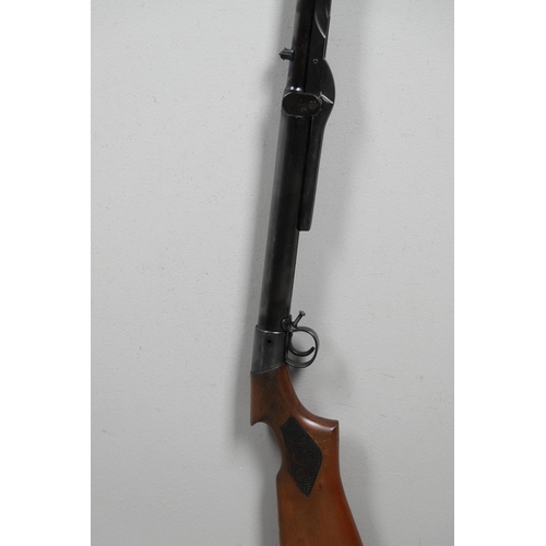 57 - AN UNUSUAL .177 BSA CLUB AIR RIFLE. A BSA .177 Air Rifle with a 49cm barrel with rotating loading po... 