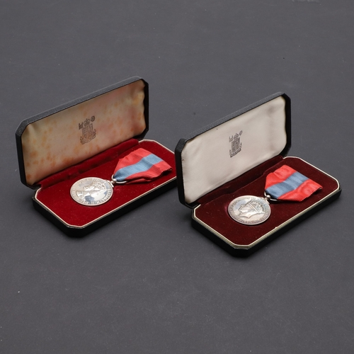 582 - A GEORGE VI IMPERIAL SERVICE MEDAL AND SIMILAR ELIZABETH II MEDAL. A George VI Imperial Service Meda... 