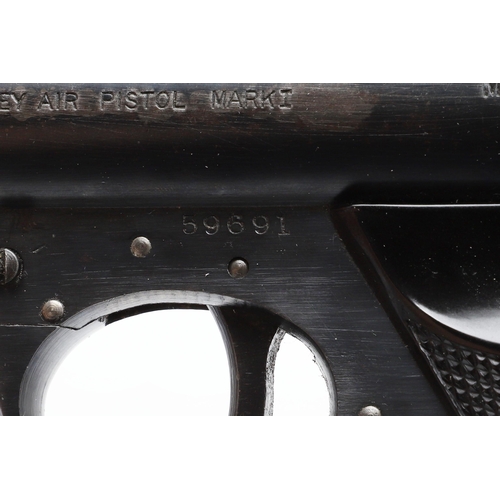 63 - A WEBLEY MARK ONE .177 AIR PISTOL. A Webley Air Pistol, marked to the sides 'Webley Air Pistol Mark ... 