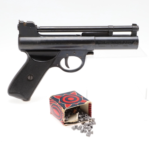 63 - A WEBLEY MARK ONE .177 AIR PISTOL. A Webley Air Pistol, marked to the sides 'Webley Air Pistol Mark ... 