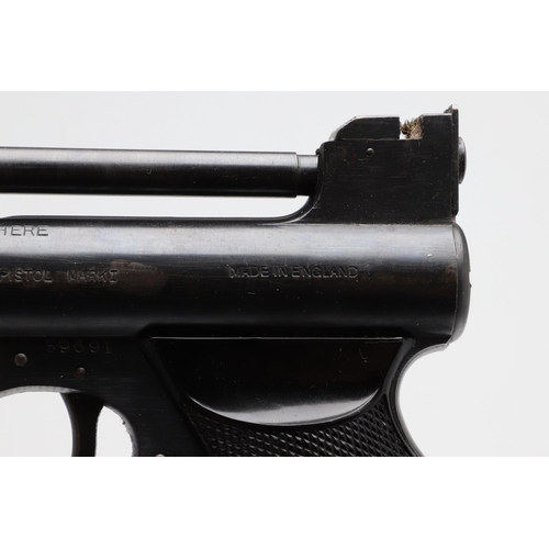 63 - A WEBLEY MARK ONE .177 AIR PISTOL. A Webley Air Pistol, marked to the sides 'Webley Air Pistol Mark ... 