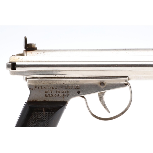 64 - AN ACCLES AND SHELVOKE 'WARRIOR' .177 AIR PISTOL. An air pistol with chromed body marked 'The 