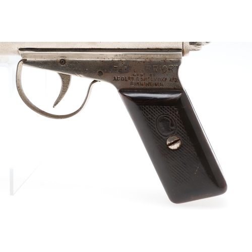 64 - AN ACCLES AND SHELVOKE 'WARRIOR' .177 AIR PISTOL. An air pistol with chromed body marked 'The 