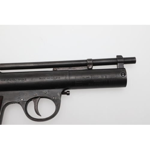 66 - A WEBLEY MARK ONE .22 AIR PISTOL. A Webley Air Pistol, marked to the sides 'Webley Air Pistol Mark I... 