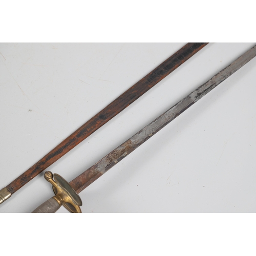 69 - A 1786 PATTERN INFANTRY OFFICERS SWORD WITH RUNKEL BLADE. With a 82 cm blade engraved with GR monogr... 