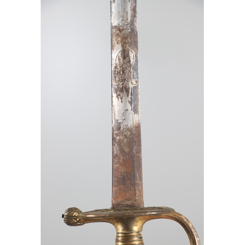 69 - A 1786 PATTERN INFANTRY OFFICERS SWORD WITH RUNKEL BLADE. With a 82 cm blade engraved with GR monogr... 