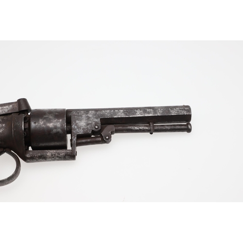 7 - AN UNUSUAL PAIR OF MID 19TH CENTURY 80 BORE TRANSITIONAL REVOLVERS. With 11.5cm octagonal barrels, m... 