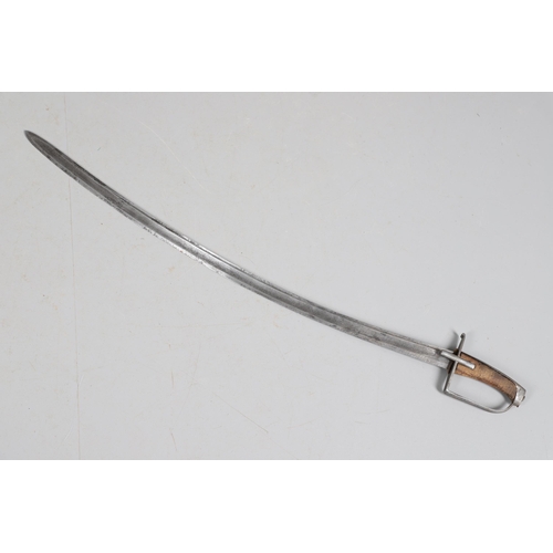 70 - A 1788 PATTERN LIGHT CAVALRY SWORD. With a 91 cm curved pointed blade with broad fuller, straight cr... 