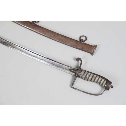 71 - A 1788 PATTERN LIGHT CAVALRY OFFICER'S SWORD AND SCABBARD BY THOMAS GILL OF BIRMINGHAM. With a 76 cm... 