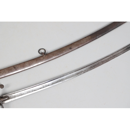 71 - A 1788 PATTERN LIGHT CAVALRY OFFICER'S SWORD AND SCABBARD BY THOMAS GILL OF BIRMINGHAM. With a 76 cm... 