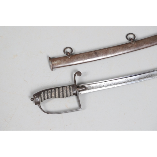 71 - A 1788 PATTERN LIGHT CAVALRY OFFICER'S SWORD AND SCABBARD BY THOMAS GILL OF BIRMINGHAM. With a 76 cm... 