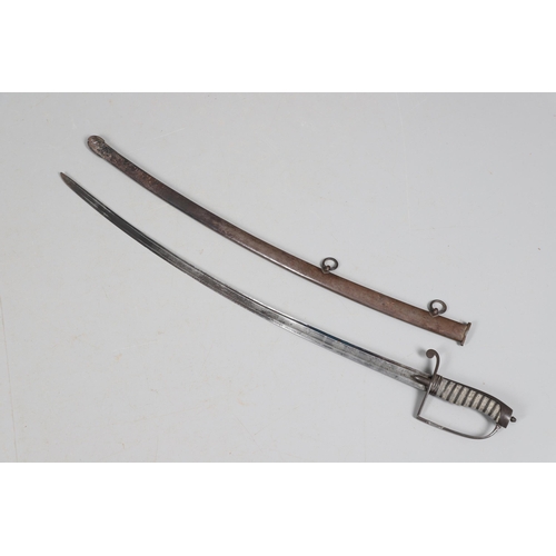 71 - A 1788 PATTERN LIGHT CAVALRY OFFICER'S SWORD AND SCABBARD BY THOMAS GILL OF BIRMINGHAM. With a 76 cm... 