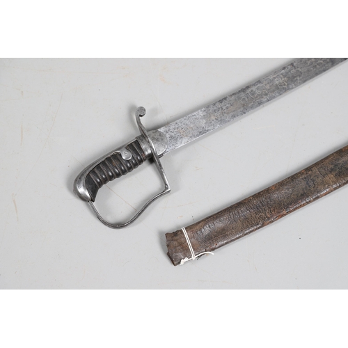 72 - A 1796 PATTERN LIGHT CAVALRY OFFICER'S SWORD AND SCABBARD. With a 76 cm flat curved blade with spear... 