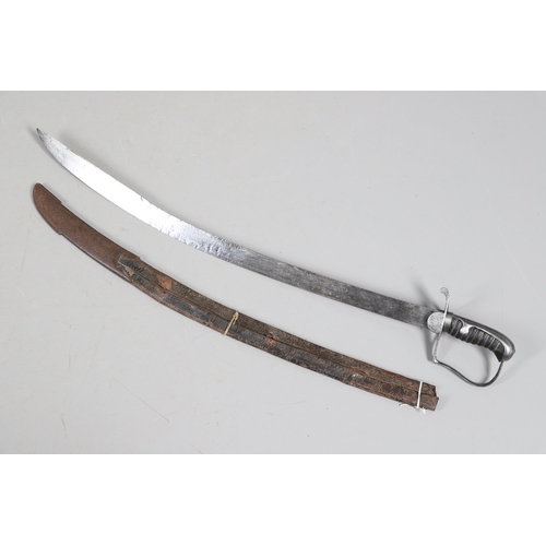 72 - A 1796 PATTERN LIGHT CAVALRY OFFICER'S SWORD AND SCABBARD. With a 76 cm flat curved blade with spear... 