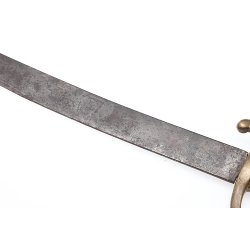 73 - A FRENCH NAPOLEONIC PERIOD INFANTRYMAN'S BRIQUET SWORD. With a 67 cm curved blade with sharpened edg... 