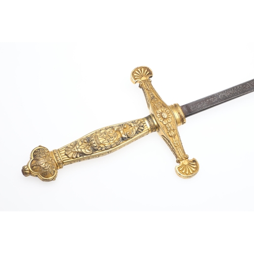 74 - AN EARLY 19TH CENTURY SWORD OF THE GENTELMAN BODYGUARDS OF THE KING OF SPAIN. An interesting small s... 