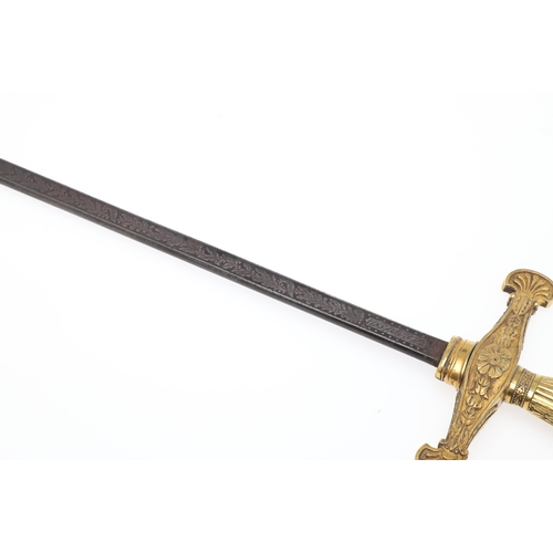 74 - AN EARLY 19TH CENTURY SWORD OF THE GENTELMAN BODYGUARDS OF THE KING OF SPAIN. An interesting small s... 