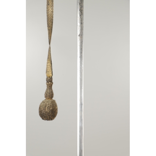 75 - A VICTORIAN COURT SWORD AND SCABBARD BY MOLE OF BIRMINGHAM. With a 79cm slender pointed blade with p... 