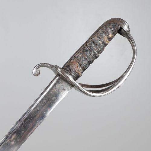 78 - AN 1822 PATTERN LIGHT CAVALRY SWORD. With an 87 cm slightly curved spear pointed blade with pipe bac... 