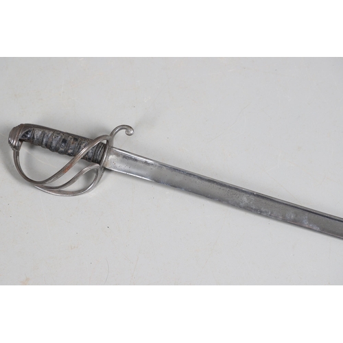 78 - AN 1822 PATTERN LIGHT CAVALRY SWORD. With an 87 cm slightly curved spear pointed blade with pipe bac... 