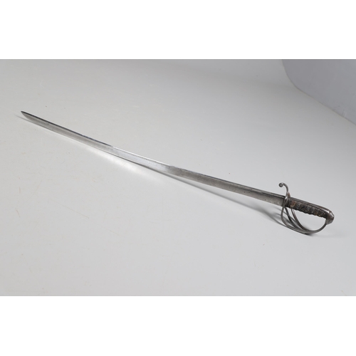 78 - AN 1822 PATTERN LIGHT CAVALRY SWORD. With an 87 cm slightly curved spear pointed blade with pipe bac... 