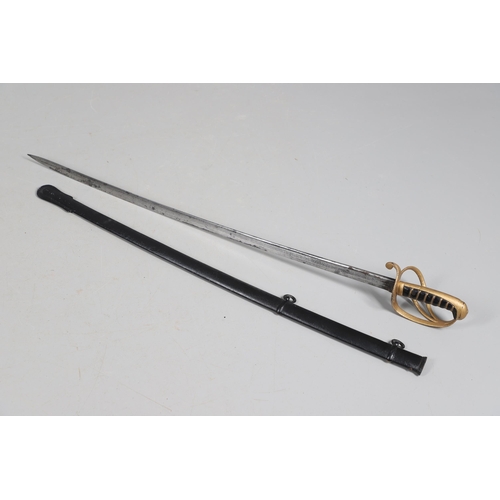 79 - AN 1822 PATTERN LIGHT CAVALRY OFFICER'S SWORD BY BARLOW OF LONDON. With a 90 cm gently curved pipe b... 