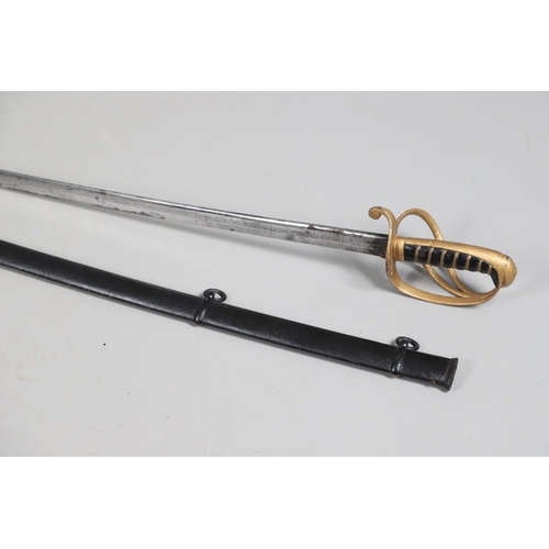 79 - AN 1822 PATTERN LIGHT CAVALRY OFFICER'S SWORD BY BARLOW OF LONDON. With a 90 cm gently curved pipe b... 