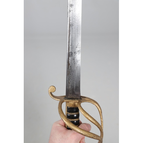 79 - AN 1822 PATTERN LIGHT CAVALRY OFFICER'S SWORD BY BARLOW OF LONDON. With a 90 cm gently curved pipe b... 