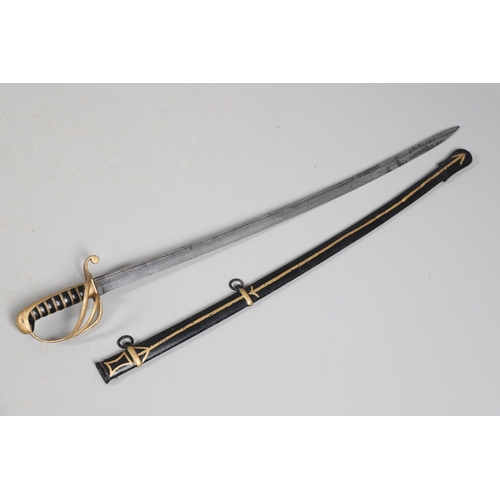 79 - AN 1822 PATTERN LIGHT CAVALRY OFFICER'S SWORD BY BARLOW OF LONDON. With a 90 cm gently curved pipe b... 