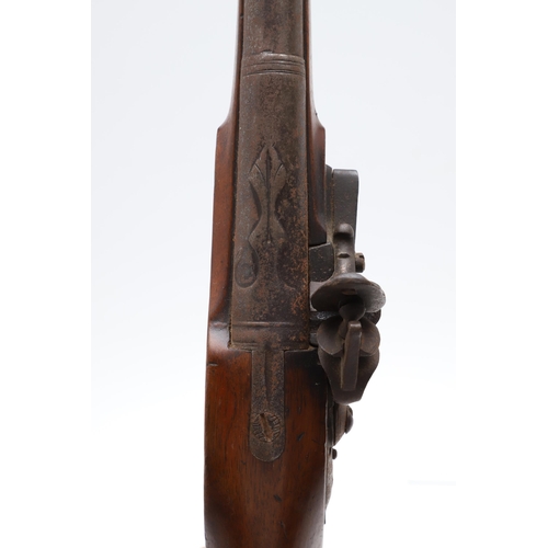 8 - AN EARLY 19TH CENTURY OVERCOAT PISTOL BY C. MALDON. A flintlock pistol with a 16 cm tapering barrel,... 