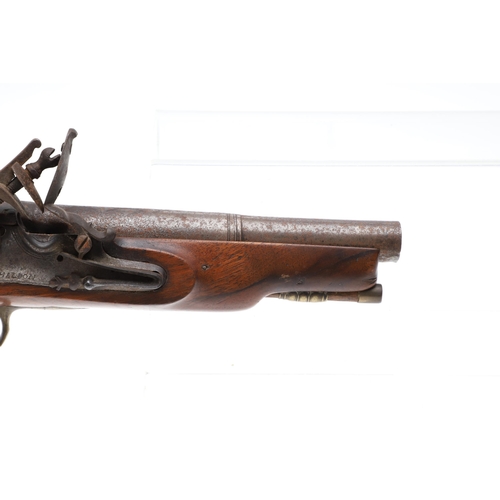 8 - AN EARLY 19TH CENTURY OVERCOAT PISTOL BY C. MALDON. A flintlock pistol with a 16 cm tapering barrel,... 