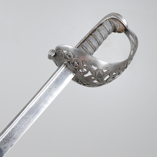 80 - A GEORGE IV 1822 PATTERN HEAVY CAVALRY PATTERN SWORD BY ANDREWS OF PALL MALL. With an 89 cm gently c... 