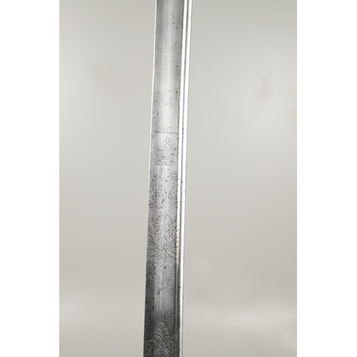 81 - A CRIMEA PERIOD 1822 PATTERN LIGHT CAVALRY OFFICER'S SWORD AND SCABBARD. With a 90 cm curved, sharpe... 