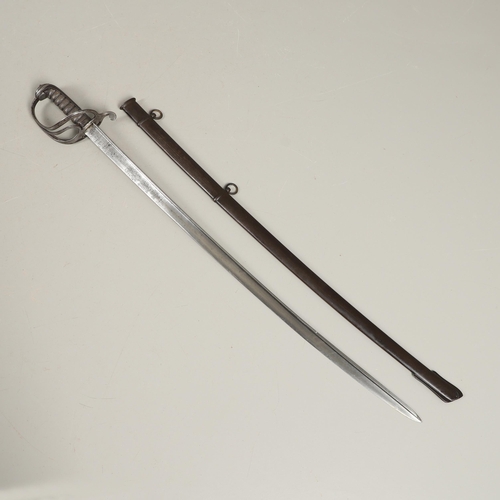 81 - A CRIMEA PERIOD 1822 PATTERN LIGHT CAVALRY OFFICER'S SWORD AND SCABBARD. With a 90 cm curved, sharpe... 