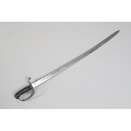 82 - AN 1822 PATTERN LIGHT CAVALRY TROOPERS SWORD. With an 89 cm slightly curved pointed blade with broad... 