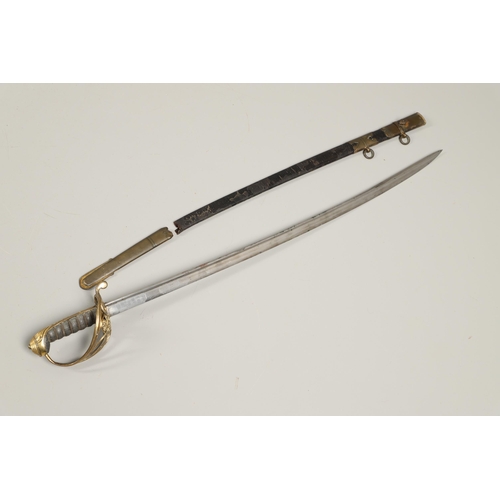 83 - A GEORGE IV 1822 PATTERN INFANTRY OFFICERS SWORD AND SCABBARD BY PROSSER OF LONDON. With an 82.5cm p... 