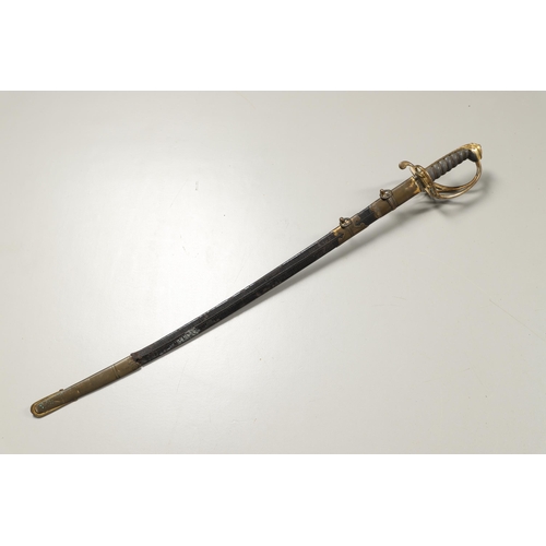 83 - A GEORGE IV 1822 PATTERN INFANTRY OFFICERS SWORD AND SCABBARD BY PROSSER OF LONDON. With an 82.5cm p... 