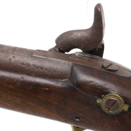 9 - A VICTORIAN TOWER ISSUED 1856 PATTERN PISTOL DATED 1857. With a 25 cm (ten inch) tapering barrel wit... 