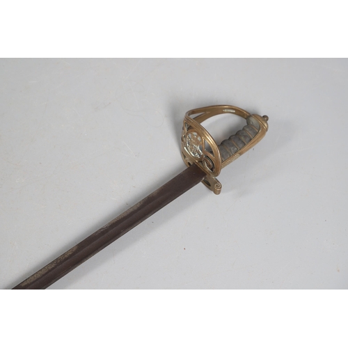 90 - A VICTORIAN 1845/54 PATTERN INFANTRY OFFICER'S SWORD. With an 83 cm pointed single edged blade with ... 