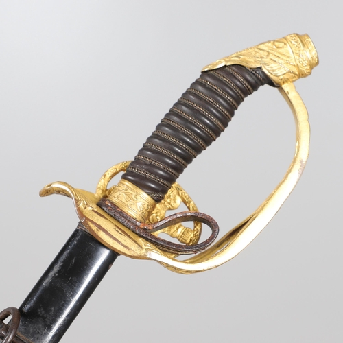 97 - PRUSSIAN SENIOR INFANTRY OFFICER'S 1889 PATTERN SWORD AND SCABBARD. A fine quality sword with an unu... 