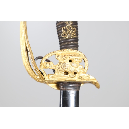 97 - PRUSSIAN SENIOR INFANTRY OFFICER'S 1889 PATTERN SWORD AND SCABBARD. A fine quality sword with an unu... 